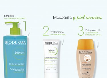Mascarilla y piel con acné - Sébium Bioderma 